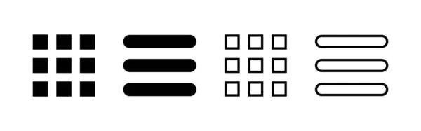 Icône Menu Vecteur Signe Symbole Menu Web Symbole Menu Hamburger — Image vectorielle