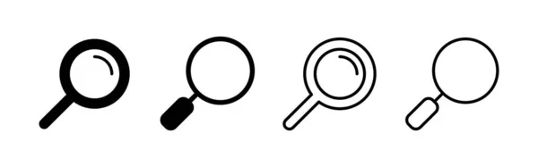 Вектор Піктограми Пошуку Пошук Збільшуючий Скляний Знак Символ — стоковий вектор