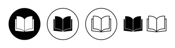 Book Icon Set Web Mobile App Open Book Sign Symbol — Stock Vector