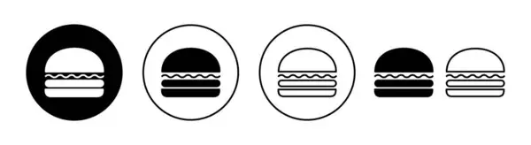 Web Mobil Uygulama Için Burger Simgesi Ayarlandı Hamburger Sembol Hamburger — Stok Vektör