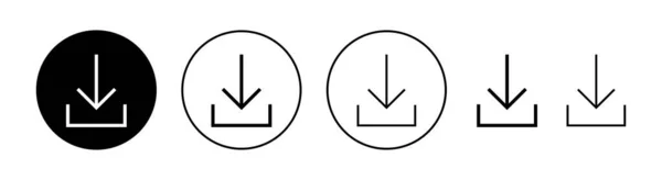 Conjunto Iconos Descarga Para Aplicaciones Web Móvil Descargar Signo Símbolo — Archivo Imágenes Vectoriales