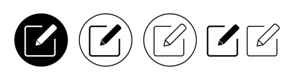 Modifier Jeu Icônes Pour Application Web Mobile Modifier Signe Symbole — Image vectorielle
