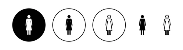 Kobiecy Zestaw Ikon Dla Aplikacji Webowych Mobilnych Znak Symbol Kobiety — Wektor stockowy