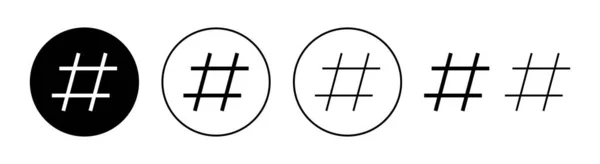 Ícone Hashtag Definido Para Web Aplicativo Móvel Hashtag Sinal Símbolo — Vetor de Stock