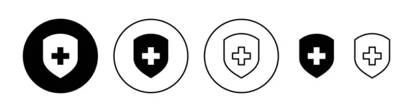 Krankenversicherungs Icon Für Web Und Mobile App Eingestellt Versicherungskennzeichen Und — Stockvektor