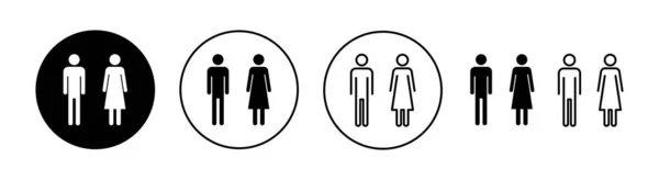 男性と女性のアイコンは ウェブとモバイルアプリのために設定します 男性と女性のサインとシンボルです 女の子と男の子 — ストックベクタ