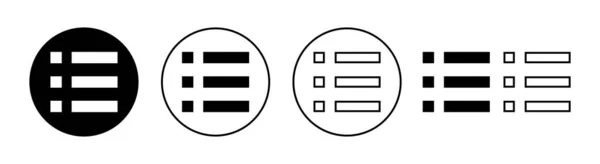Menu Icône Configurée Pour Application Web Mobile Signe Symbole Menu — Image vectorielle