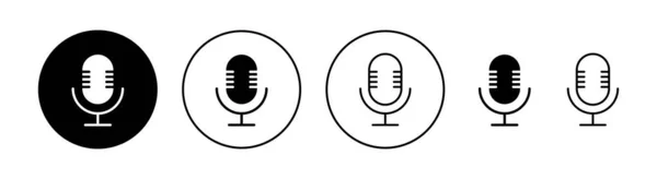 Ícone Microfone Definido Para Web Aplicativo Móvel Sinal Karaoke Símbolo — Vetor de Stock