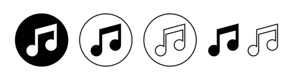 Music Icon Set Web Mobile App Note Music Sign Symbol — Stock Vector