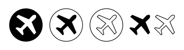 Conjunto Iconos Avión Para Web Aplicación Móvil Signo Símbolo Del — Vector de stock