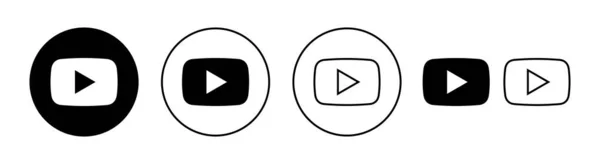 Набор Значков Play Icon Веб Мобильного Приложения Знак Символ Кнопки — стоковый вектор