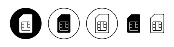 Σύνολο Εικονιδίων Κάρτας Sim Για Web Και Mobile App Σύμβολο — Διανυσματικό Αρχείο