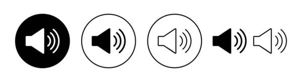 Набор Значков Динамика Веб Мобильного Приложения Знак Громкости Символ Значок — стоковый вектор