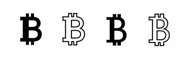 Bitcoin simge vektörü. Bitcoin işareti ve sembol. ödeme sembolü. şifreleme para birimi logosu
