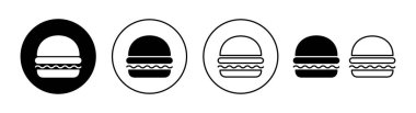 Web ve mobil uygulama için burger simgesi ayarlandı. Hamburger ve sembol. hamburger