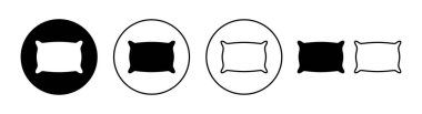 Yastık simgesi web ve mobil uygulama için ayarlandı. Yastık işareti ve sembol. Rahat yumuşacık yastık.