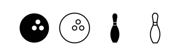 Bowling Vector Icono Bola Bolos Pin Signo Símbolo — Archivo Imágenes Vectoriales