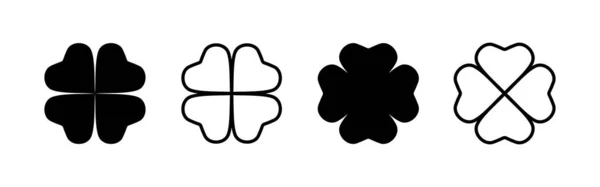 Vecteur Icône Trèfle Signe Symbole Trèfle Icône Trèfle Quatre Feuilles — Image vectorielle