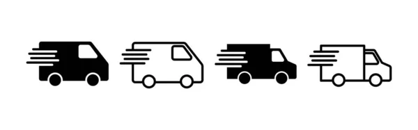Vettore Icona Camion Consegna Segno Simbolo Del Camion Consegna Spedizione — Vettoriale Stock