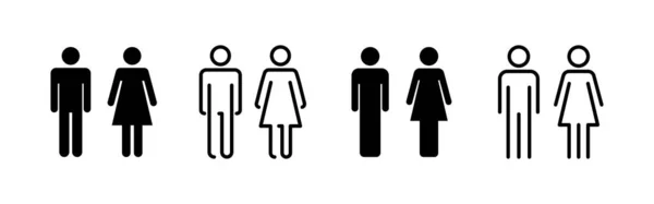 男人和女人的图标向量 男女符号和符号 女孩和男孩 — 图库矢量图片