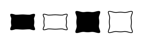 Vetor Ícone Travesseiro Sinal Almofada Símbolo Travesseiro Macio Confortável — Vetor de Stock