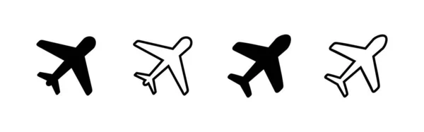 Ebenen Symbolvektor Flugzeugschild Und Symbol Symbol Für Den Flugverkehr Reisehinweis — Stockvektor