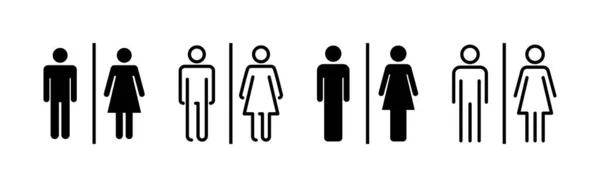 Wektor Ikony Toalety Dziewczyny Chłopcy Toalety Znak Symbol Znak Łazienki — Wektor stockowy