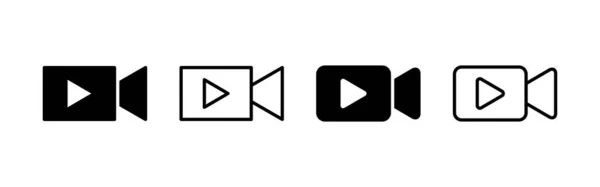 Διανυσματική Εικόνα Βίντεο Σημάδι Βιντεοκάμερας Και Σύμβολο Σινεμά Κινηματογράφος — Διανυσματικό Αρχείο