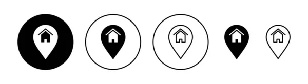 Набор Значков Адреса Веб Мобильного Приложения Знак Местоположения Символ Точная — стоковый вектор