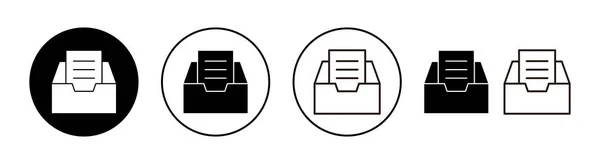 Ikona Folderów Archiwalnych Dla Aplikacji Webowych Mobilnych Ikona Wektora Dokumentu — Wektor stockowy
