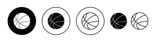 Basket Ikon Set För Webb Och Mobilapp Basket Bollen Tecken — Stock vektor