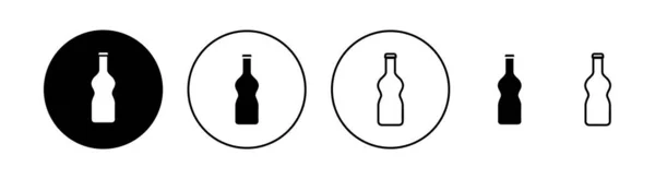 Набор Иконок Веб Мобильного Приложения Знак Бутылки Символ — стоковый вектор
