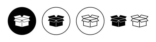 Набор Значков Веб Мобильного Приложений Знак Символ Коробки Посылки Упаковки — стоковый вектор