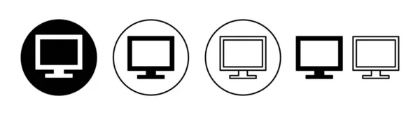 Ícone Computador Definido Para Web Aplicativo Móvel Sinal Monitor Computador —  Vetores de Stock