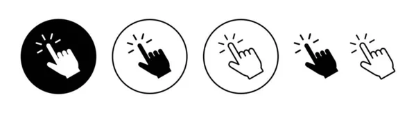 Conjunto Iconos Clic Mano Para Web Aplicación Móvil Signo Símbolo — Archivo Imágenes Vectoriales