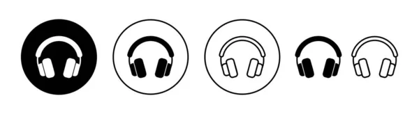 Kopfhörer Icon Set Für Web Und Mobile App Kopfhörer Zeichen — Stockvektor