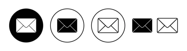 Sada Ikon Pošty Pro Webovou Mobilní Aplikaci Email Symbol Ikona — Stockový vektor