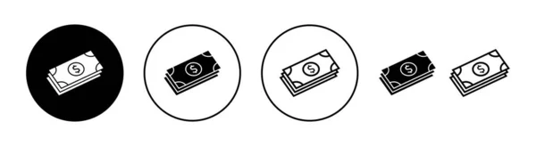 Ikona Peněz Nastavená Pro Webovou Mobilní Aplikaci Značka Symbol Peněz — Stockový vektor