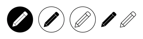 Set Icônes Crayon Pour Application Web Mobile Signe Symbole Stylo — Image vectorielle