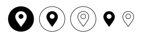 Set Icone Pin App Web Mobile Segno Posizione Simbolo Icona — Vettoriale Stock