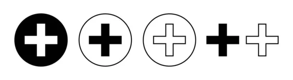 Ensemble Icônes Pour Applications Web Mobiles Ajouter Signe Symbole — Image vectorielle