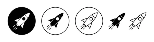 Raketensymbolset Für Web Und Mobile App Startup Zeichen Und Symbol — Stockvektor