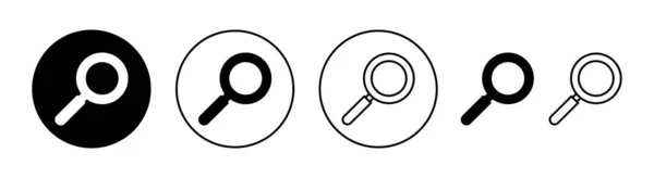 搜索网络应用和移动应用的图标集 搜索放大镜标志和符号 — 图库矢量图片