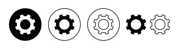Set Iconos Configuración Para Web Aplicación Móvil Ajustes Engranaje Signo — Vector de stock