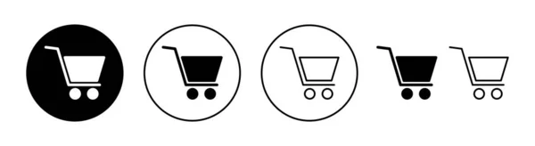 Shopping Icoon Set Voor Web Mobiele App Winkelwagen Teken Symbool — Stockvector