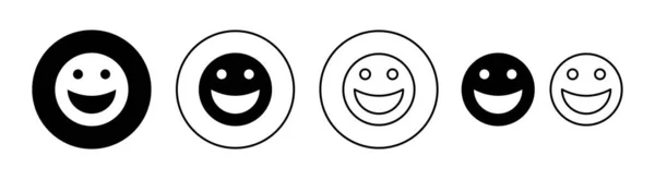 Ikona Uśmiech Zestaw Dla Aplikacji Internetowych Mobilnych Uśmiech Ikona Emotikony — Wektor stockowy