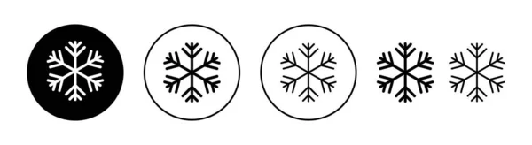 网络应用和移动应用的雪花图标集 雪花标志和符号 — 图库矢量图片