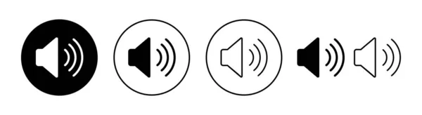网络应用和移动应用的扬声器图标集 卷号和符号 扬声器图标 声音符号 — 图库矢量图片