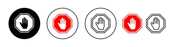 Stop Icon Set Für Web Und Mobile App Stoppschild Stoppschild — Stockvektor