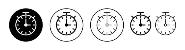 为Web和移动应用程序设置秒表图标集 时间标志和符号 倒计时图标 — 图库矢量图片